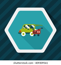 shopping cart flat icon with long shadow,eps10