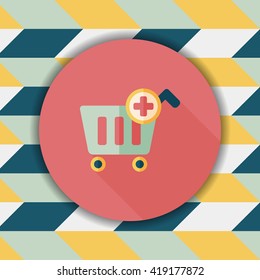 shopping cart flat icon with long shadow,eps10