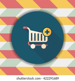 shopping cart flat icon with long shadow,eps10