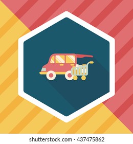 shopping cart flat icon with long shadow,eps10
