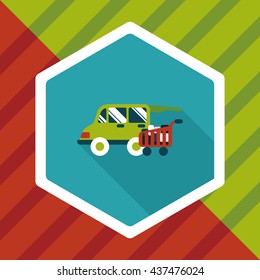 shopping cart flat icon with long shadow,eps10