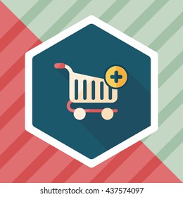 shopping cart flat icon with long shadow,eps10