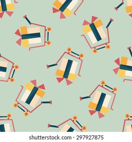 shopping cart flat icon seamless pattern background