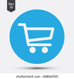 Shopping Cart Flat Icon. Simple Sign. Vector Illustrated Symbol