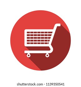 Shopping cart flat icon vector