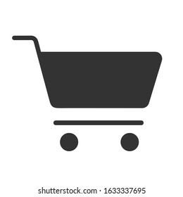 Shopping cart. Flat icon. Vector illustration.