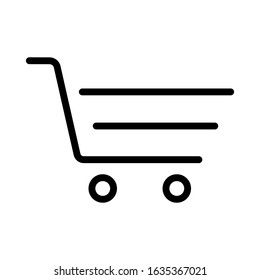 Shopping cart. Flat icon. Vector illustration.