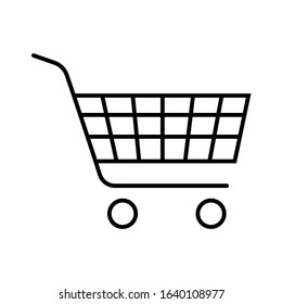 Shopping cart. Flat icon. Vector illustration.