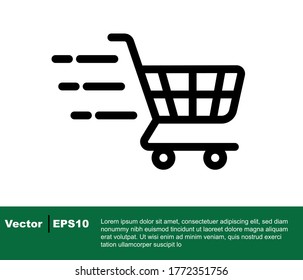 shopping cart flat icon, vector
