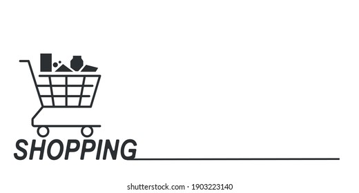 Icono plano del carrito de compras. Plantillas de diseño de vectores para la compra.
