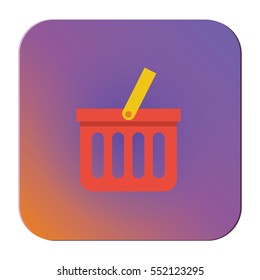 shopping cart flat icon vector illustration