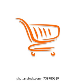 shopping cart flat icon vector image