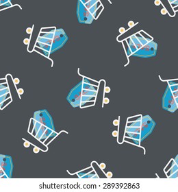 shopping cart flat icon,eps10 seamless pattern background