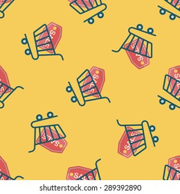 Carrito de compras plano icono, eps10 patrón de fondo transparente