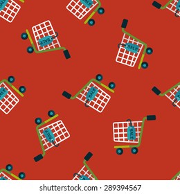 shopping cart flat icon,eps10 seamless pattern background