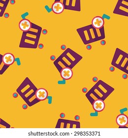 shopping cart flat icon,eps10 seamless pattern background