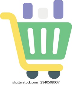  shopping cart flat icons design style