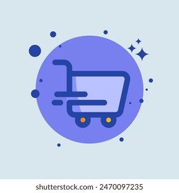 Shopping cart flat illustration. Buy signs vector illustration.