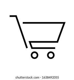 Shopping cart. Flat linear icon. Vector illustration.