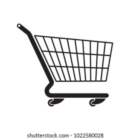Shopping cart flat style icon for your design