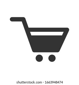 Icono de vector plano del carro de compra