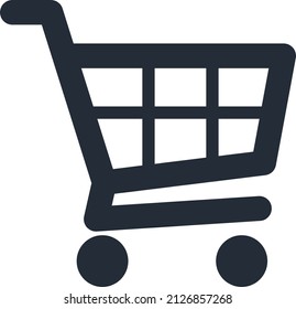 Icono de vector plano del carro de compras