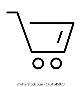 Shopping cart flat vector line icon