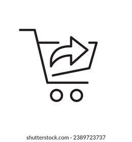 Shopping cart forward symbol. Store checkout. Pixel perfect, editable stroke