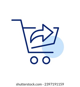 Shopping cart forward symbol. Store checkout. Pixel perfect icon