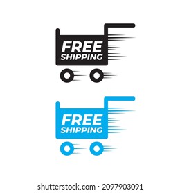 shopping cart. free shipping. vector delivery. delivery shopping. free delivery