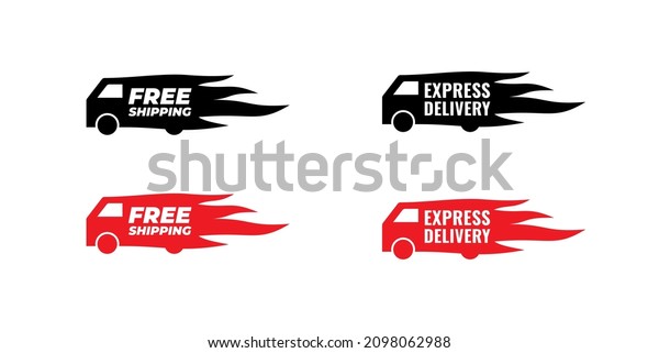 shopping cart. free shipping. vector delivery.\
free delivery. Delivery car vector icon. express delivery app and\
website, fast\
movement.