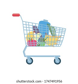 Vector Flat Shopping Trolley Stock Vector (royalty Free) 1345347173 