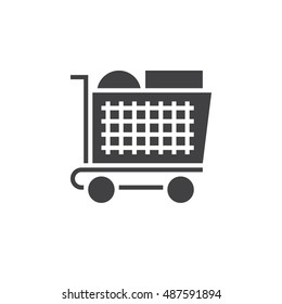 Shopping cart full icon vector, solid logo illustration, pictogram isolated on white