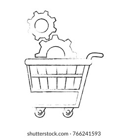 shopping cart with gears