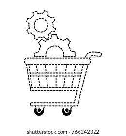 shopping cart with gears