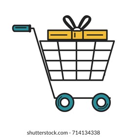 shopping cart with gift