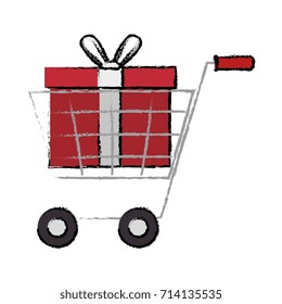 shopping cart with gift