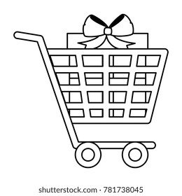 shopping cart with gift 
