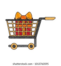 Shopping cart with giftbox