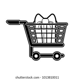 Shopping cart with giftbox