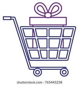 shopping cart with giftbox