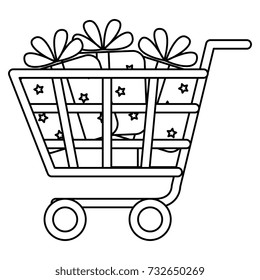 shopping cart with gifts