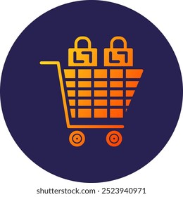 Shopping Cart Glyph Circle Gradient Icon
