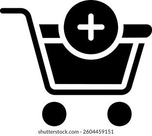 shopping cart glyph icon illustration vector