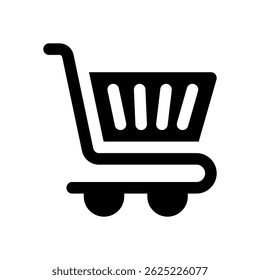 shopping cart glyph icon. Strong and solid vector icon for websites, mobile interfaces, presentations, and visual branding. High quality and easy to edit.