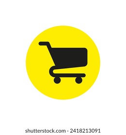 Shopping cart glyph icon, trolley sign vector graphics, basket symbol pictogram isolated on a white background. Suitable for Web Page, Mobile App, UI, UX and GUI design. eps 10.