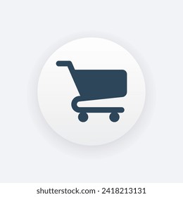 Shopping cart glyph icon, trolley sign vector graphics, basket symbol pictogram isolated on a white background. Suitable for Web Page, Mobile App, UI, UX and GUI design. eps 10.