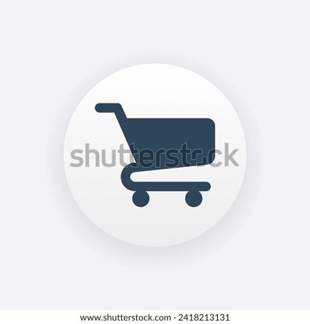 Shopping cart glyph icon, trolley sign vector graphics, basket symbol pictogram isolated on a white background. Suitable for Web Page, Mobile App, UI, UX and GUI design. eps 10.