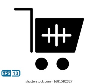 shopping cart glyph style icon on white background. Vector EPS 10 illustration style