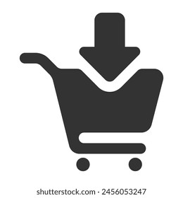 Shopping cart glyph vector icon isolated on white background. Shopping cart glyph vector icon for web, mobile and ui design